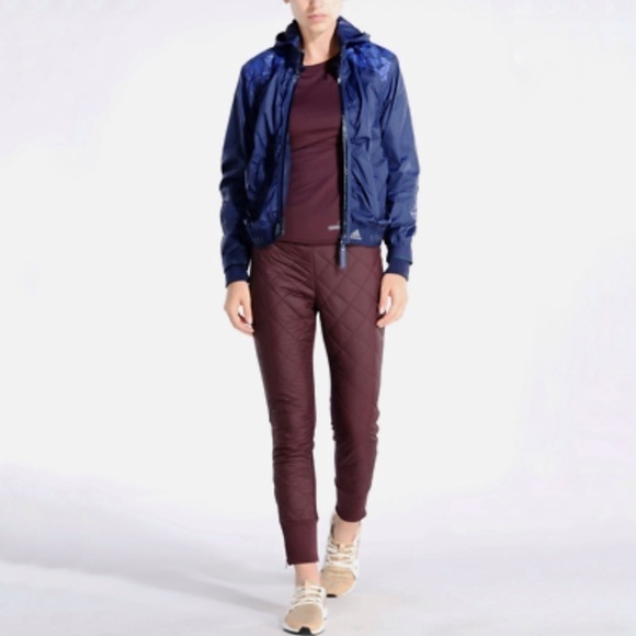 Adidas Stella McCartney Embossed Hooded Track Jacket Ink Navy Large - Picture 3 of 16